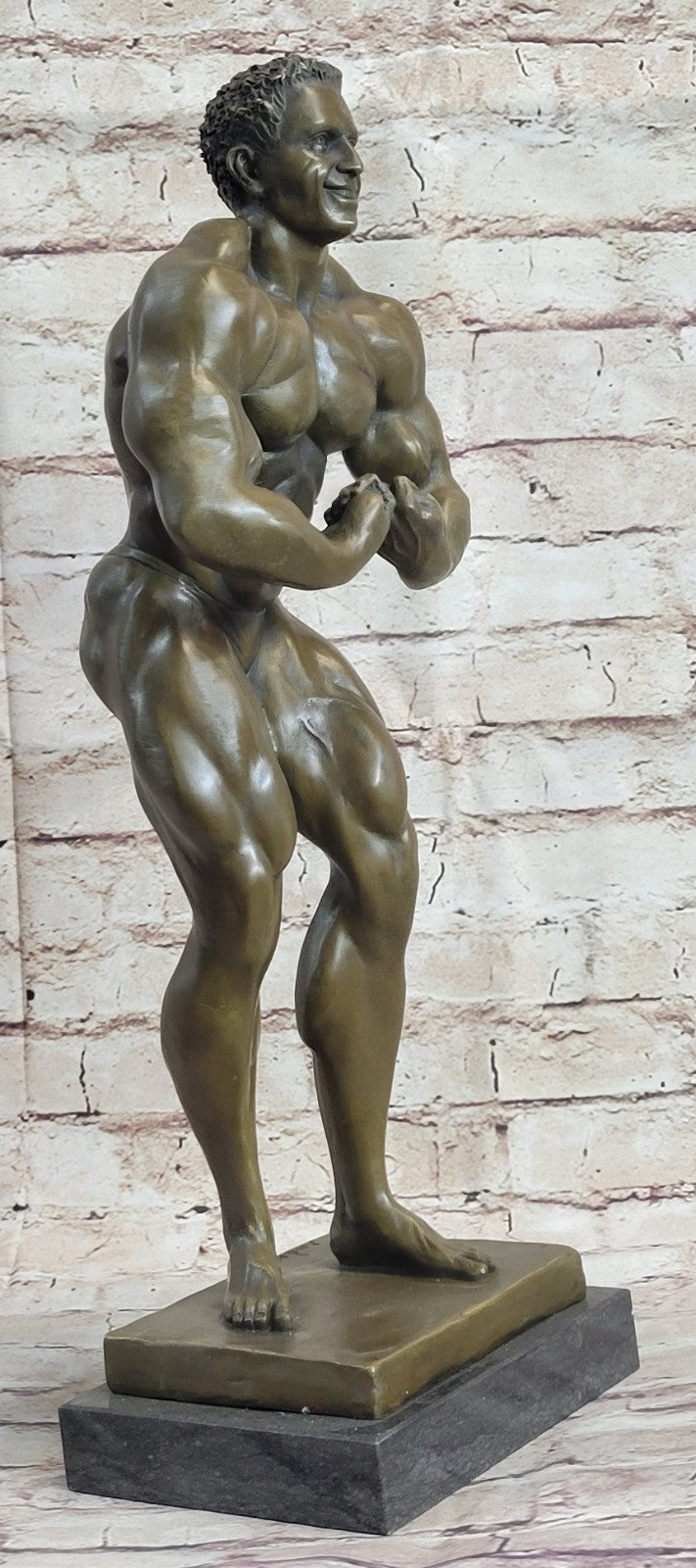 Handcrafted bronze sculpture SALE Marble Man Nude Art Modern Muscular Abstract