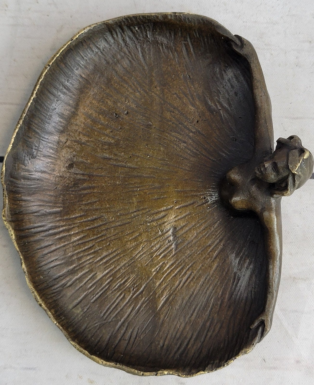 Handcrafted Bronze sculpture SALE Deco Female Nude Tray Dish Rubin Figurine