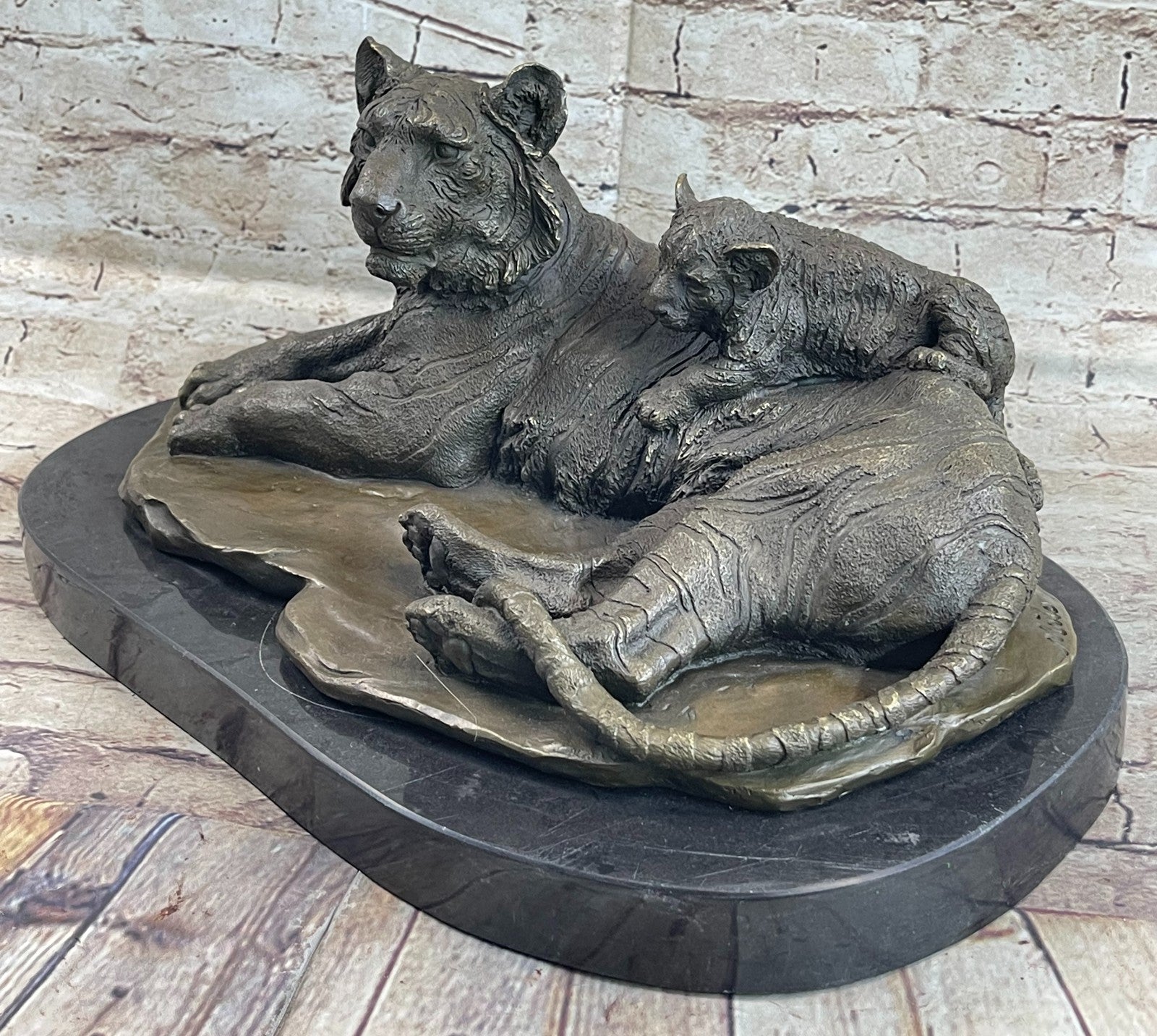 LARGE BRONZE STATUE SCULPTURE LION PANTHER TIGER PUMA COUGAR BIG CAT AFRICAN