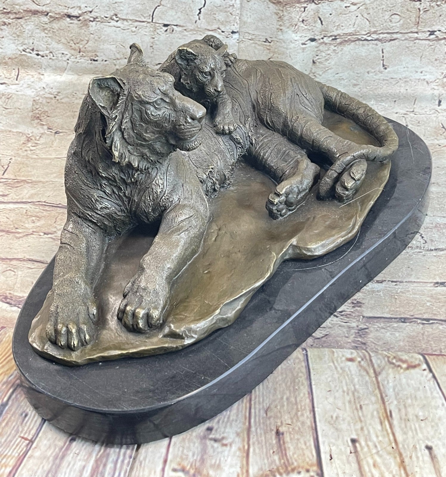 LARGE BRONZE STATUE SCULPTURE LION PANTHER TIGER PUMA COUGAR BIG CAT AFRICAN