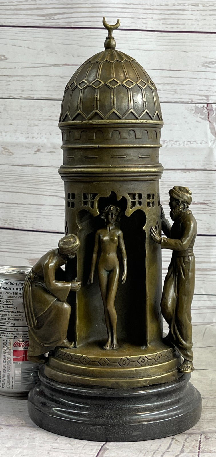 Detailed Slave Master With Nude Girl Classic Artwork By Franz Bergman Bronze Art