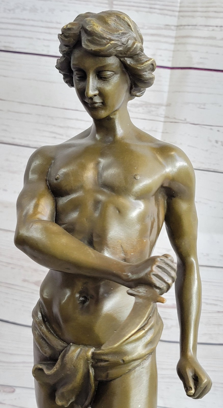 Bronze Sculpture Nude Tarzan Fighting Cougar Hot Cast Classic Artwork