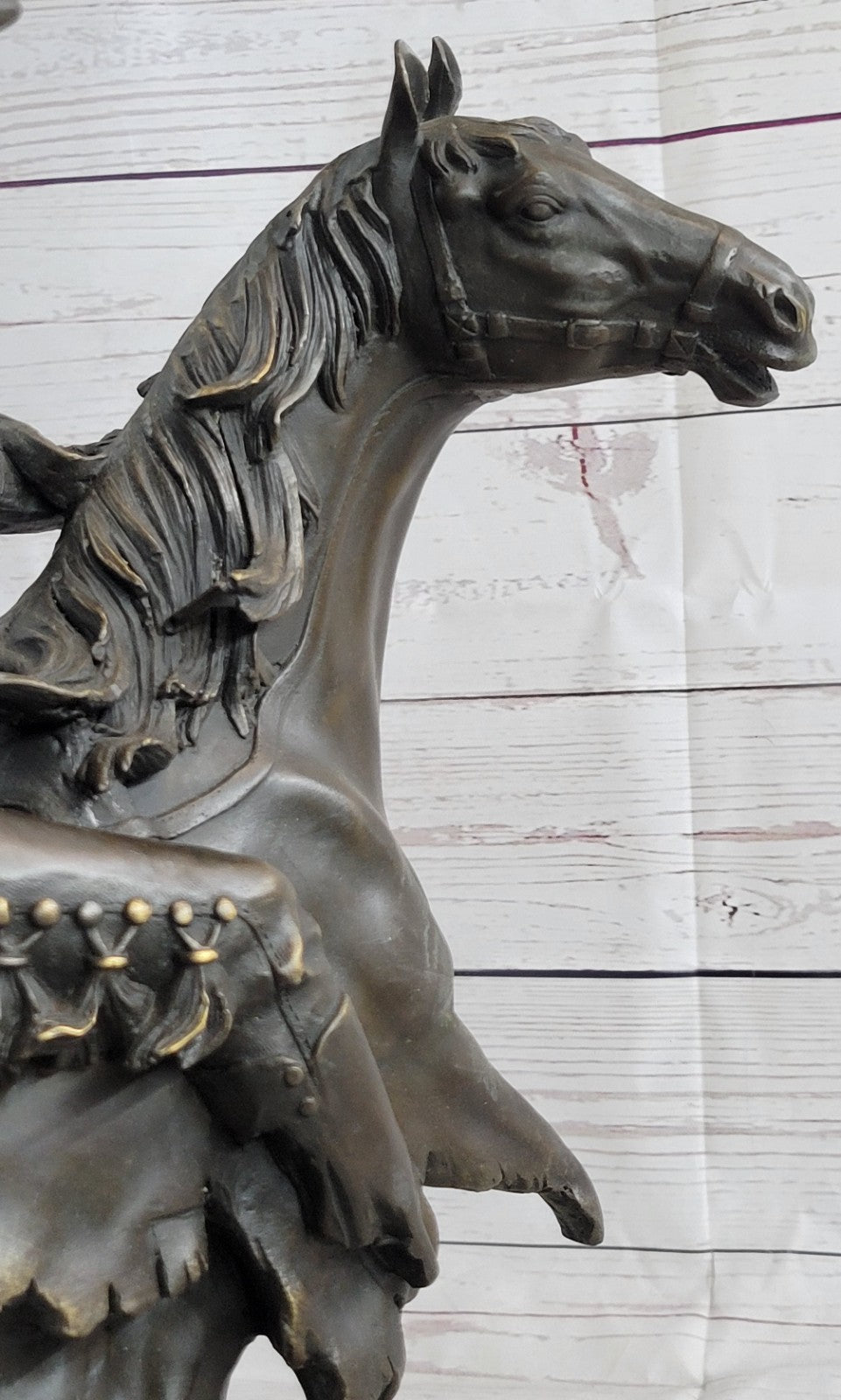 Bronco Buster Western Cowboy Horse Rodeo Rider Bronze Marble Statue Gift