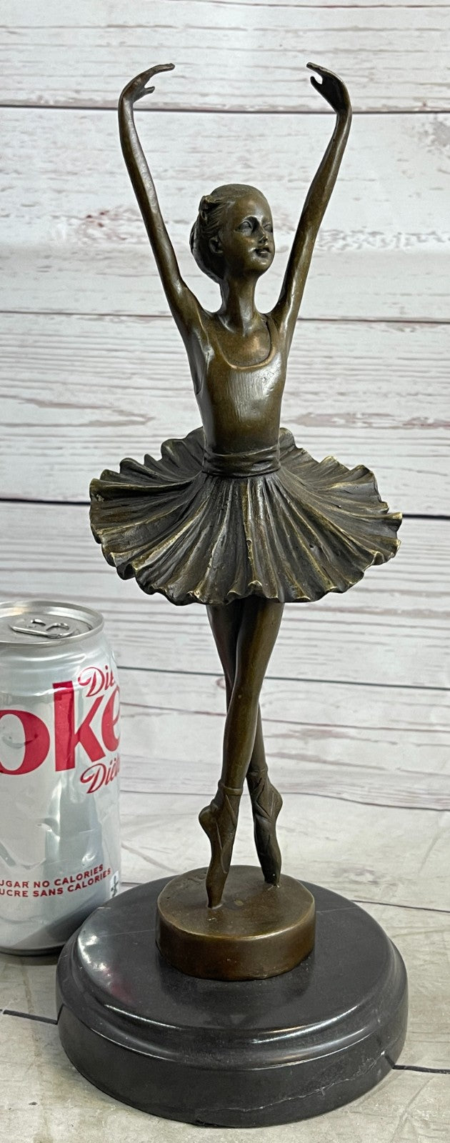 12"Tall Classical Dancer Ballerina Signed Bronze Sculpture Figure Art Nouveau NR