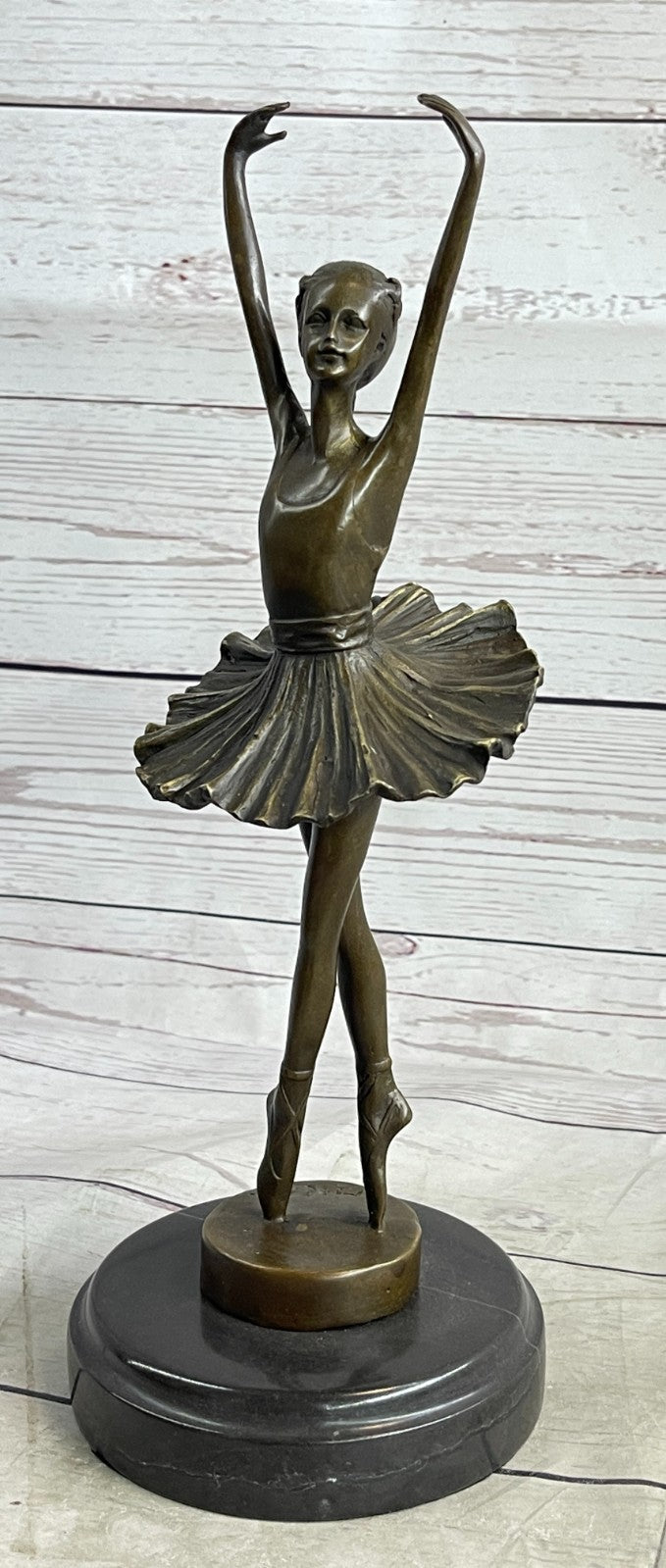 12"Tall Classical Dancer Ballerina Signed Bronze Sculpture Figure Art Nouveau NR