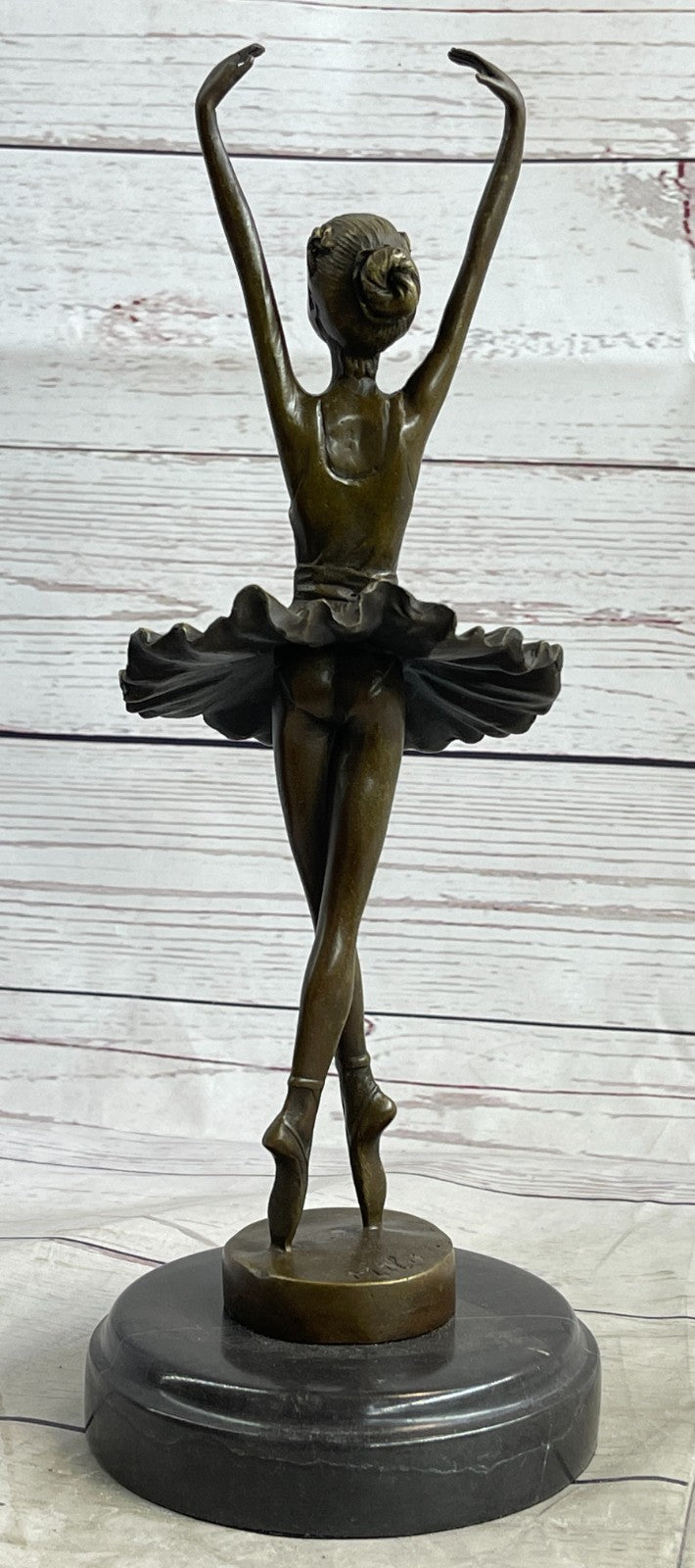 12"Tall Classical Dancer Ballerina Signed Bronze Sculpture Figure Art Nouveau NR