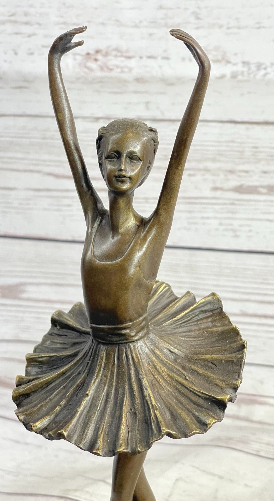 12"Tall Classical Dancer Ballerina Signed Bronze Sculpture Figure Art Nouveau NR