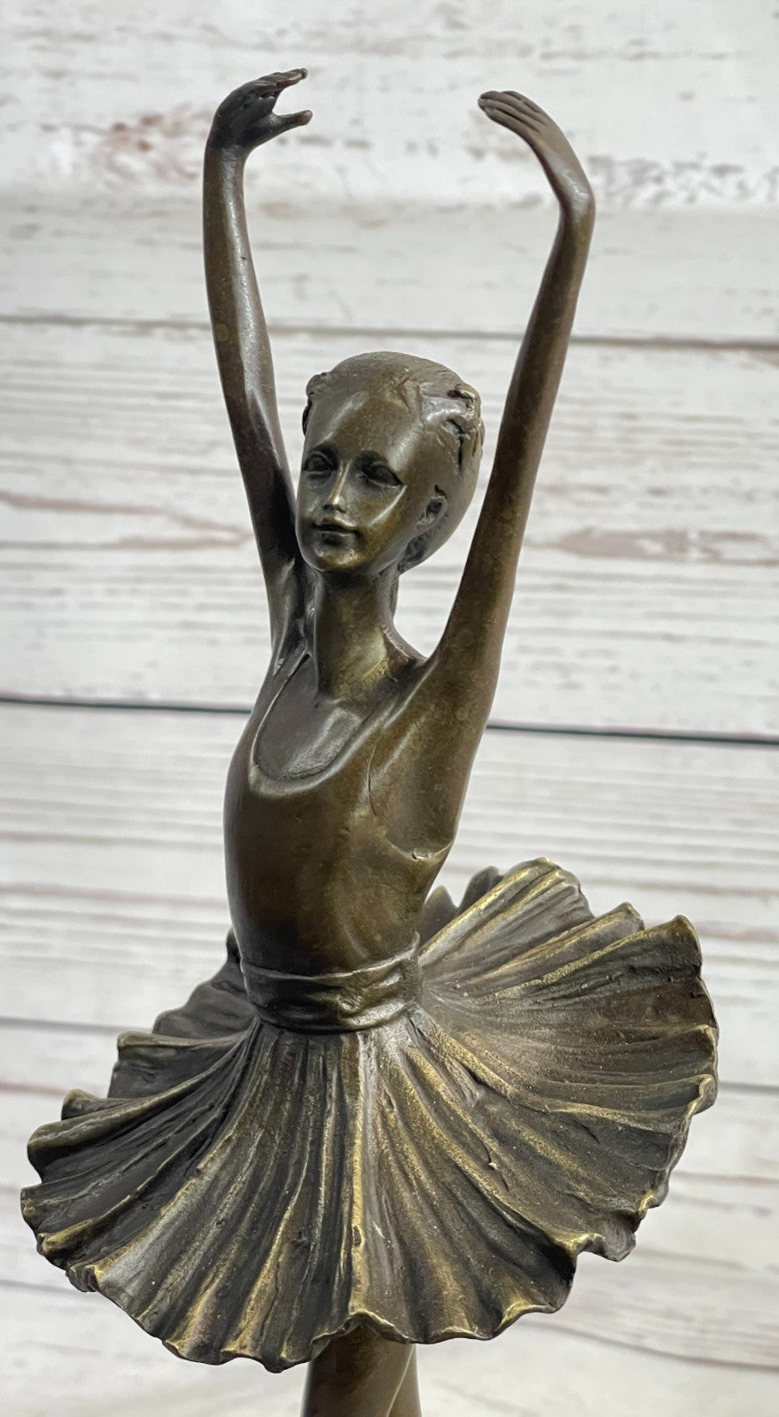 12"Tall Classical Dancer Ballerina Signed Bronze Sculpture Figure Art Nouveau NR