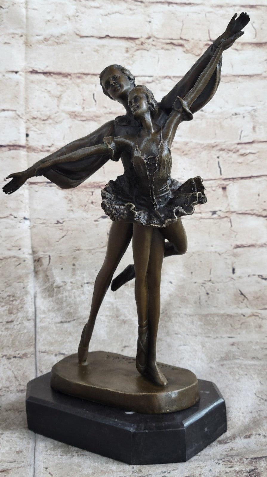 Bronze Sculpture Art Nouveau Classic Dancers Dancing Ballerina Home Office Decor