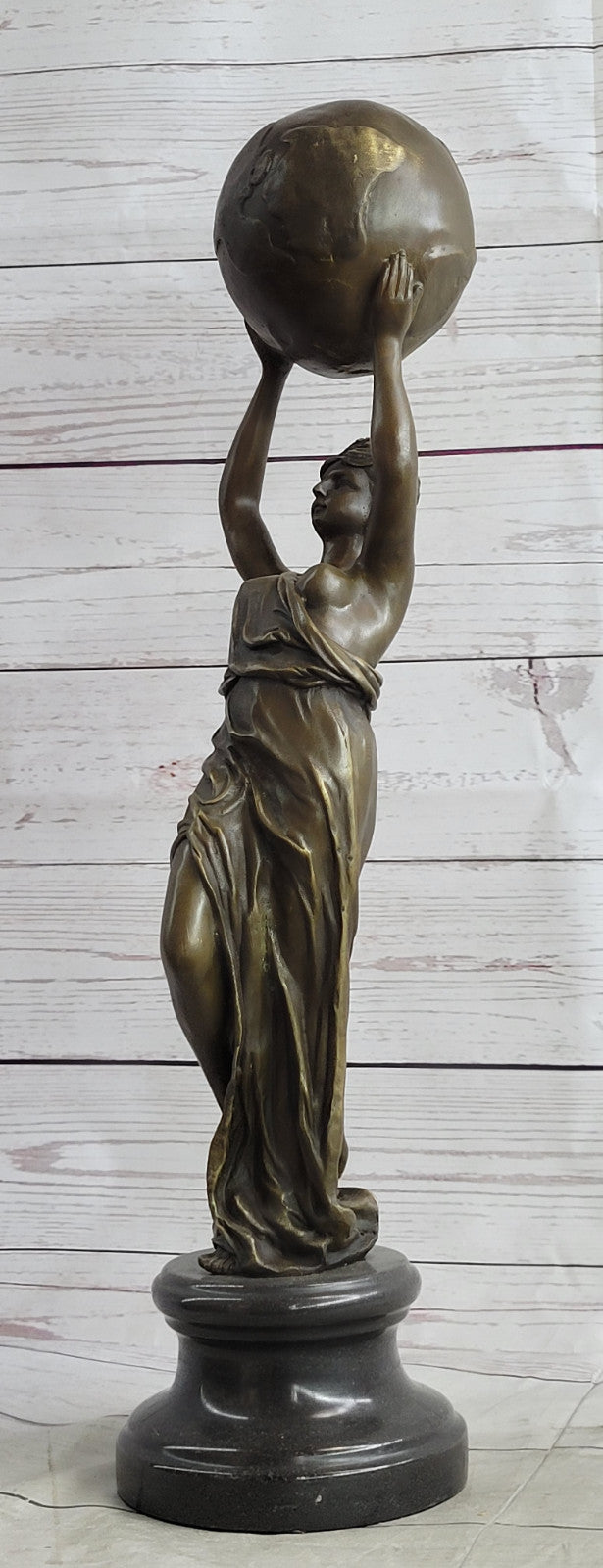 Hand Made Nude Greek Roman Maiden by French Artist Jean Patoue Bronze Statue Art