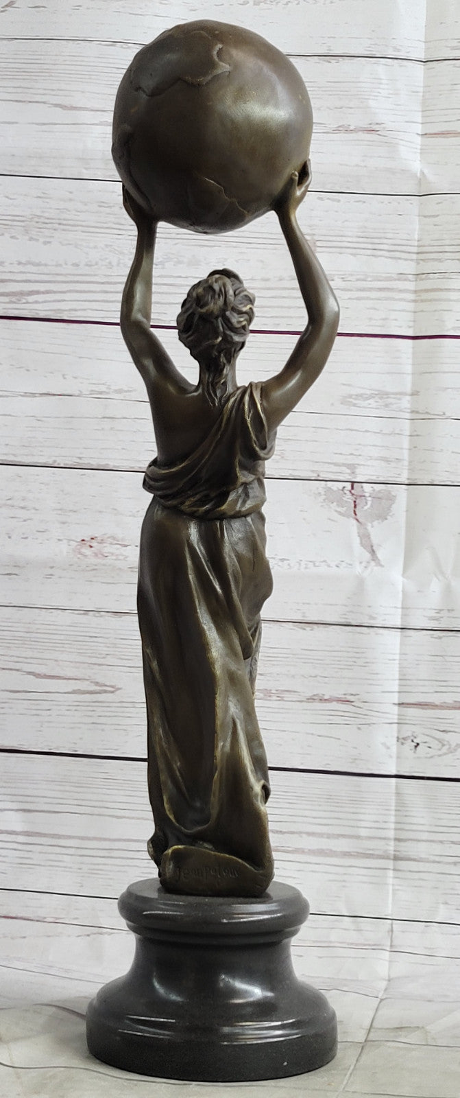 Hand Made Nude Greek Roman Maiden by French Artist Jean Patoue Bronze Statue Art