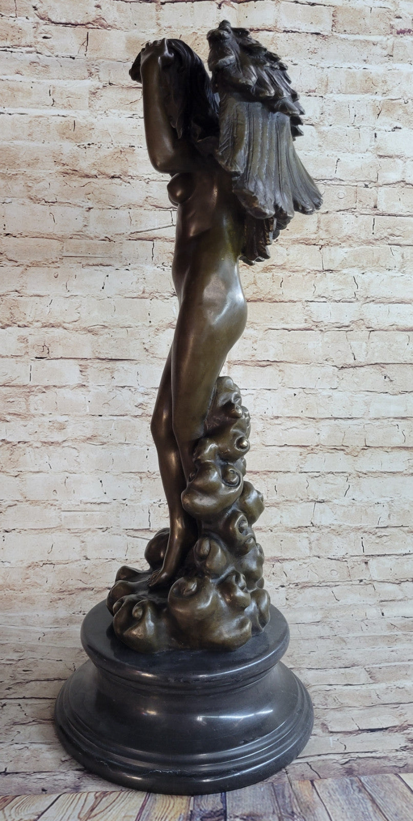 ADOLF WEINMAN DESCENDING NIGHT BRONZE SCULPTURE EXTRA LARGE HOT CAST FIGURINE NR