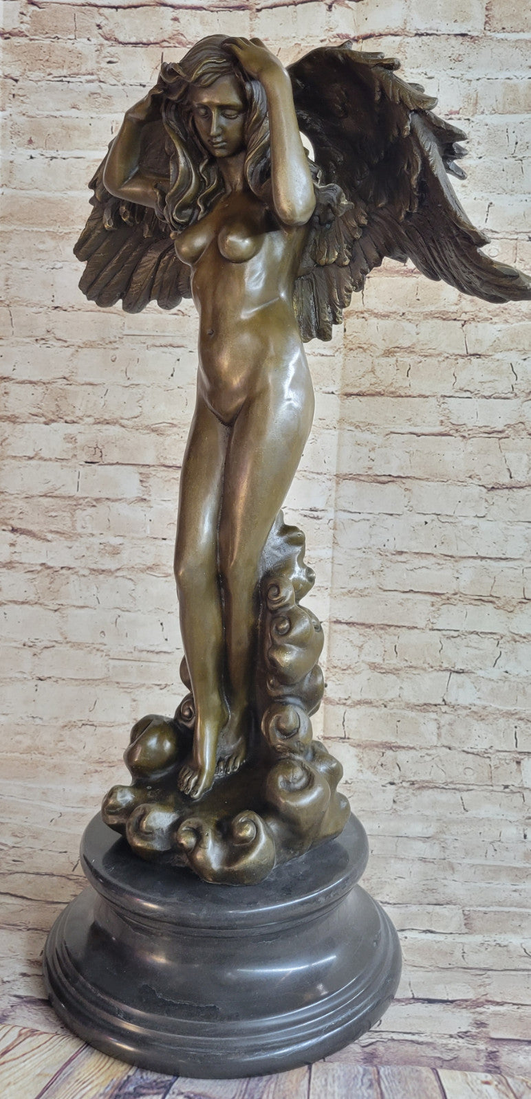 ADOLF WEINMAN DESCENDING NIGHT BRONZE SCULPTURE EXTRA LARGE HOT CAST FIGURINE NR