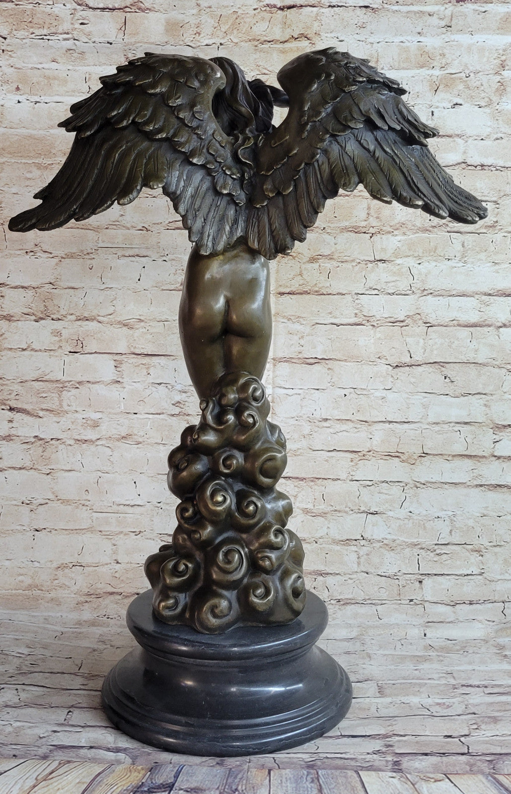 ADOLF WEINMAN DESCENDING NIGHT BRONZE SCULPTURE EXTRA LARGE HOT CAST FIGURINE NR