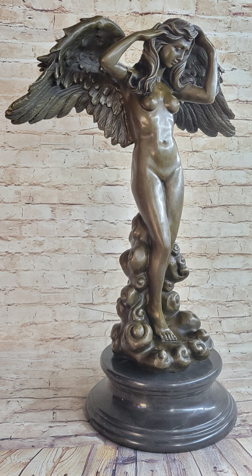 ADOLF WEINMAN DESCENDING NIGHT BRONZE SCULPTURE EXTRA LARGE HOT CAST FIGURINE NR