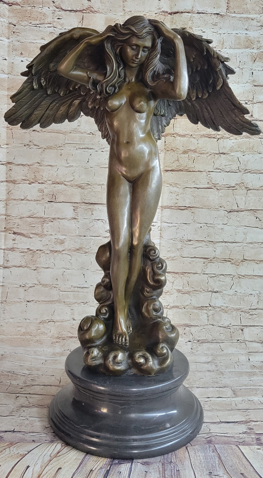 ADOLF WEINMAN DESCENDING NIGHT BRONZE SCULPTURE EXTRA LARGE HOT CAST FIGURINE NR