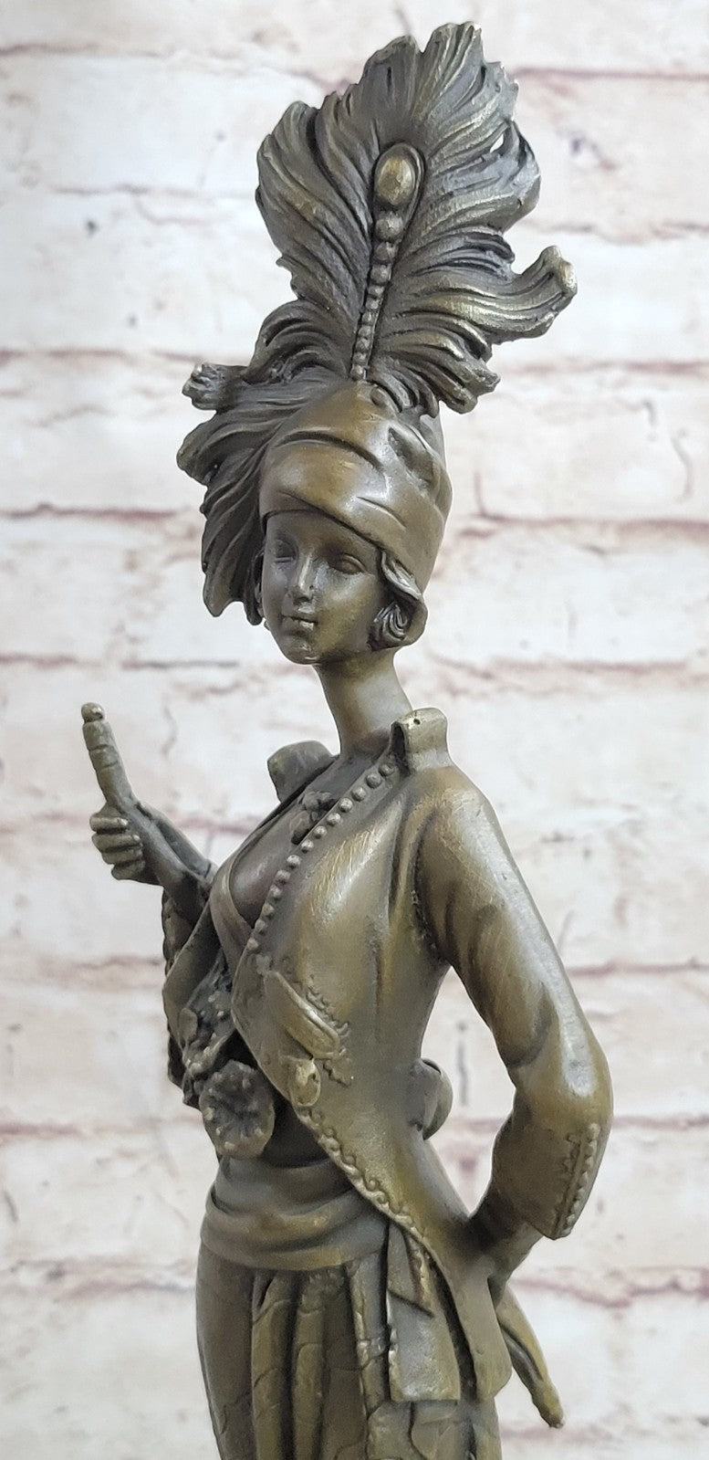 Handcrafted Art Nouveau Fashion Model Designer Bronze Home Office Decor