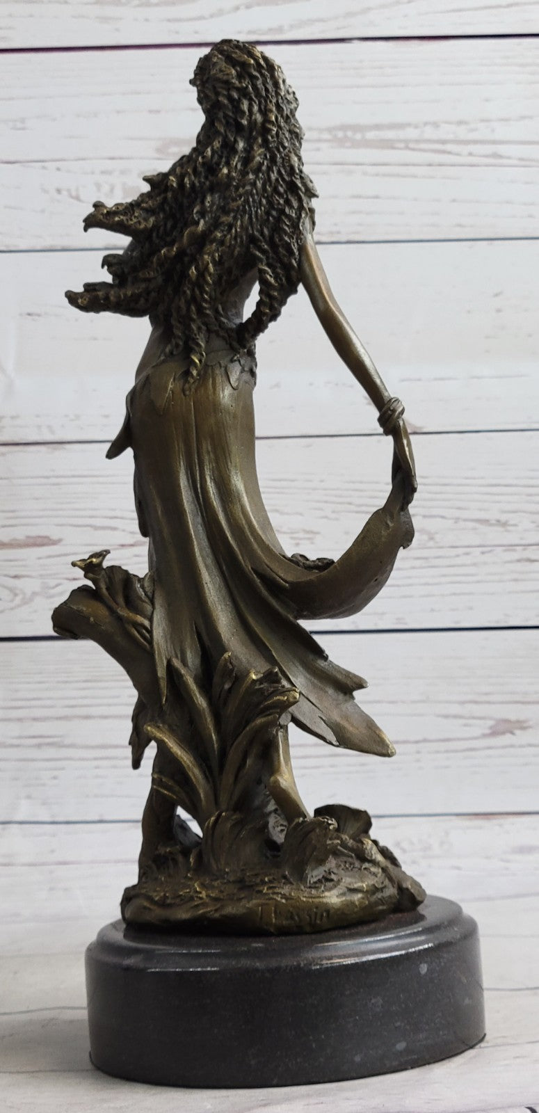 Girl With Angelic Face Bronze Figurine Signed Kassin Art Nouveau Sculpture Gift