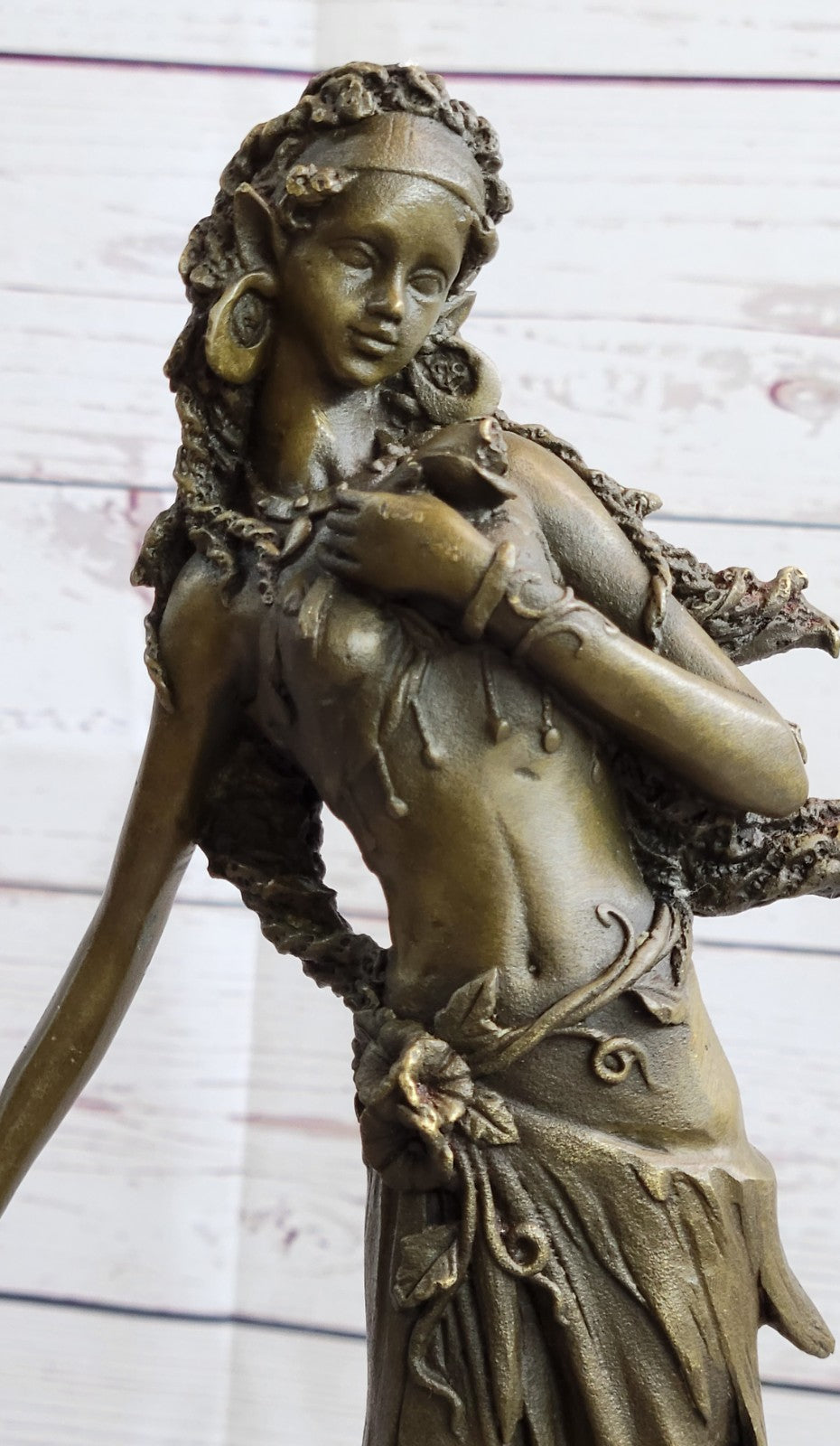 Girl With Angelic Face Bronze Figurine Signed Kassin Art Nouveau Sculpture Gift