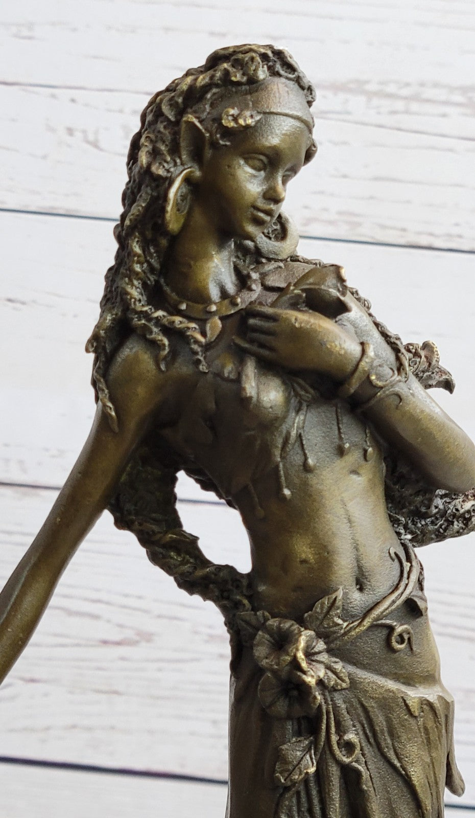 Girl With Angelic Face Bronze Figurine Signed Kassin Art Nouveau Sculpture Gift