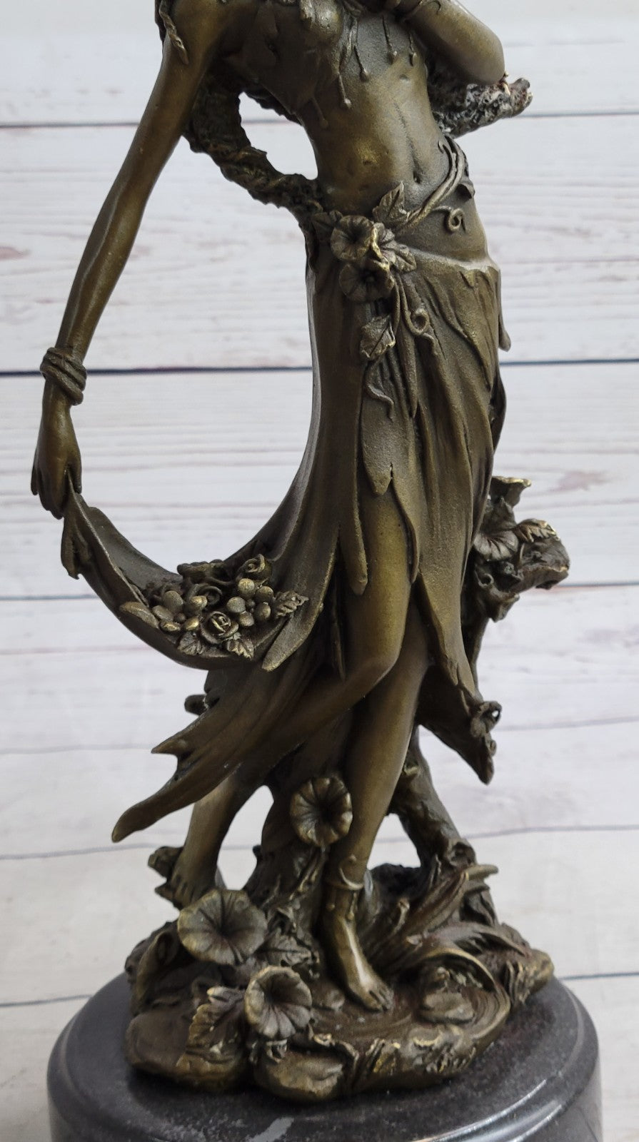 Girl With Angelic Face Bronze Figurine Signed Kassin Art Nouveau Sculpture Gift