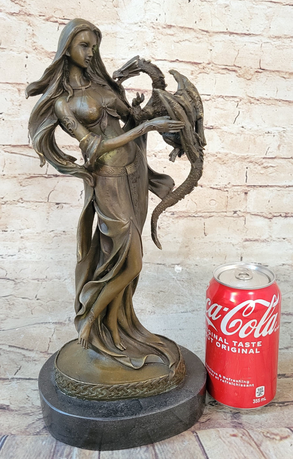 Erotic Woman Sexy Girl Bronze Sculpture Nymph Nude Statue Nouveau Figure Fantas