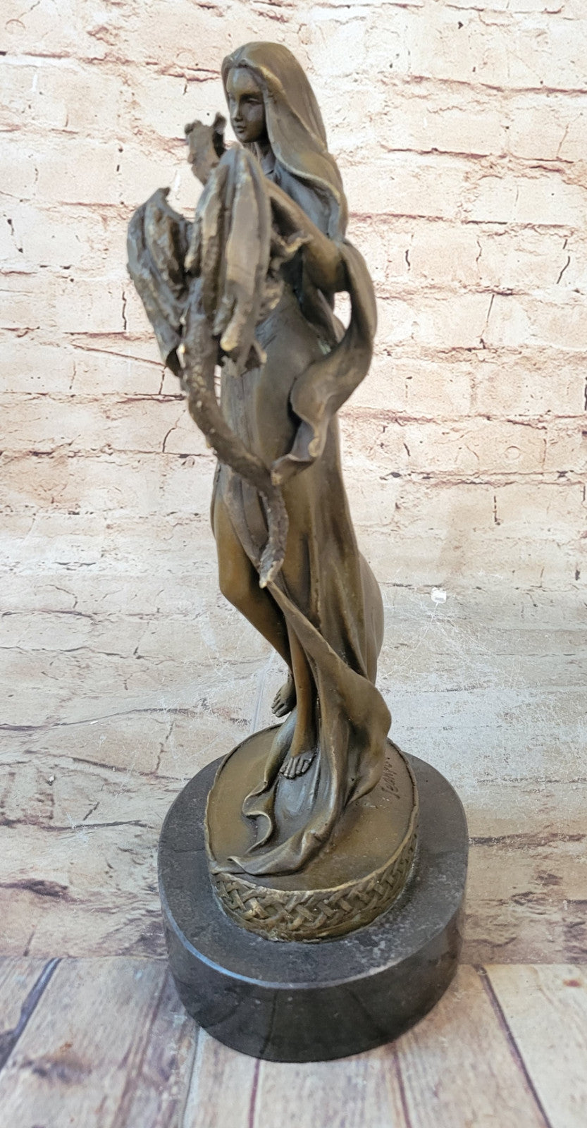 Erotic Woman Sexy Girl Bronze Sculpture Nymph Nude Statue Nouveau Figure Fantas