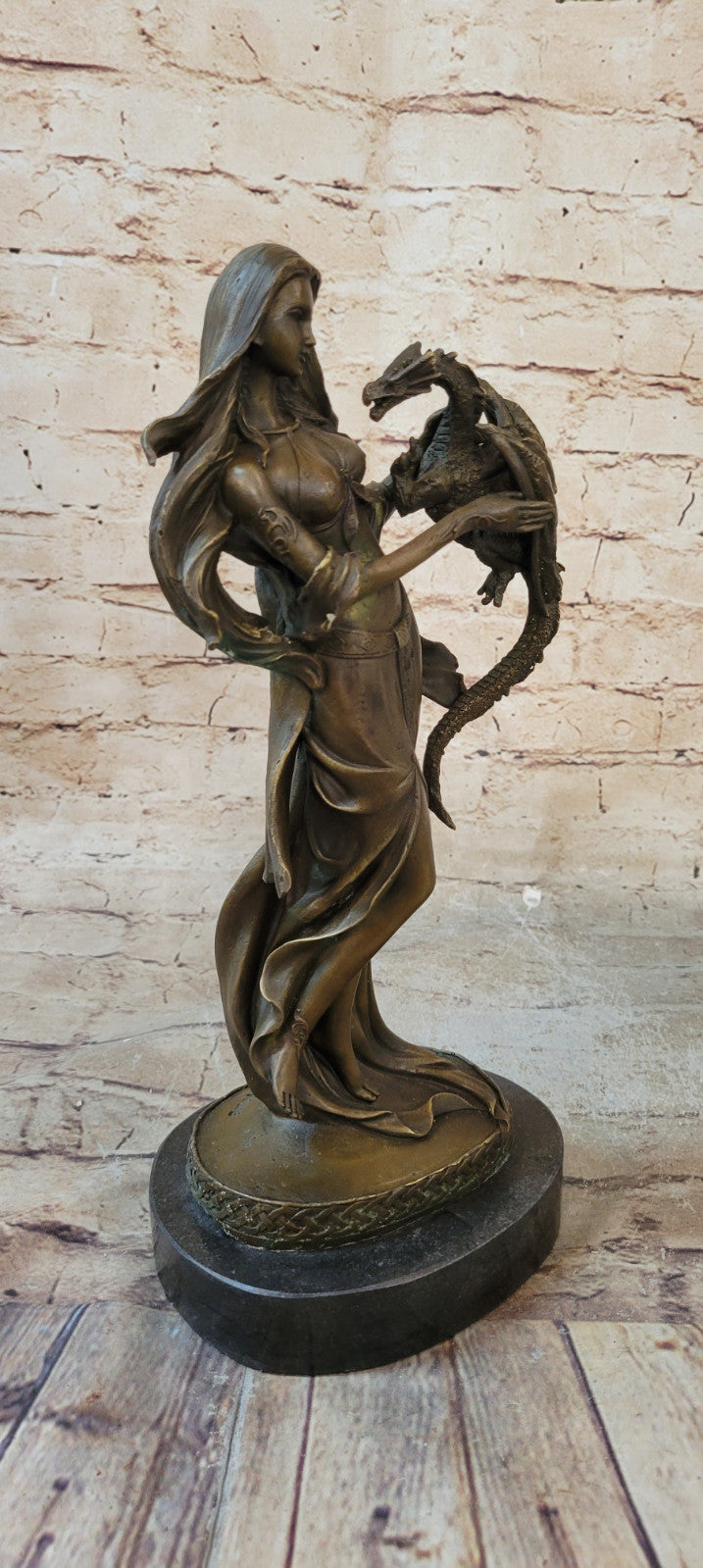 Erotic Woman Sexy Girl Bronze Sculpture Nymph Nude Statue Nouveau Figure Fantas