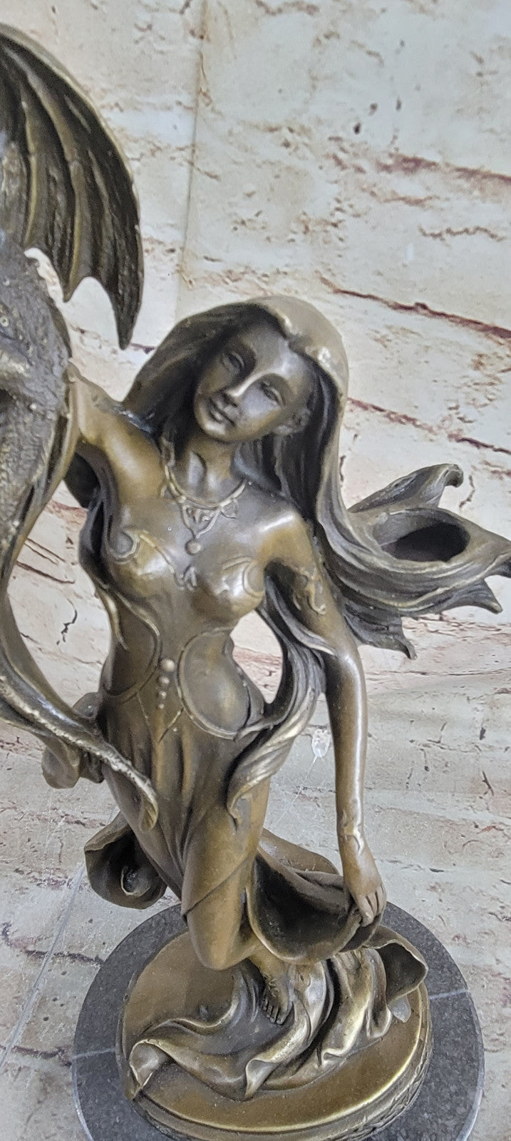 Bronze Sculpture Hand Made Museum Quality Candleholder Sexy Woman Statue