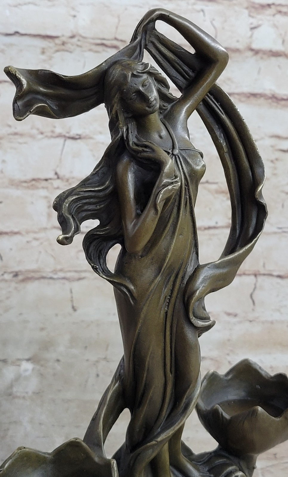 Bronze Sculpture Gorgeous Detailed Woman Candle Holder Masterpiece Statue Sale