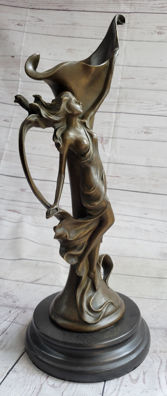 Bronze Sculpture Hand Made by Lost wax Method Sexy Nymph Masterpiece Figurine