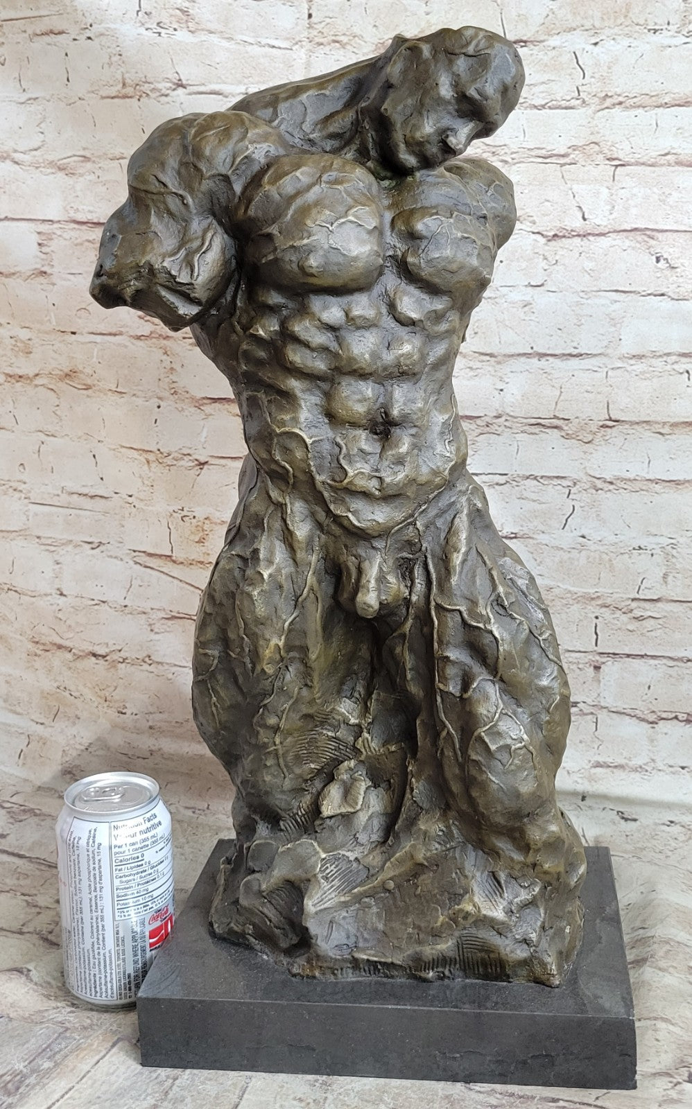 21" 100% Pure Bronze Body Builder Statue Trophy Sculpture Metal Art Male Statue