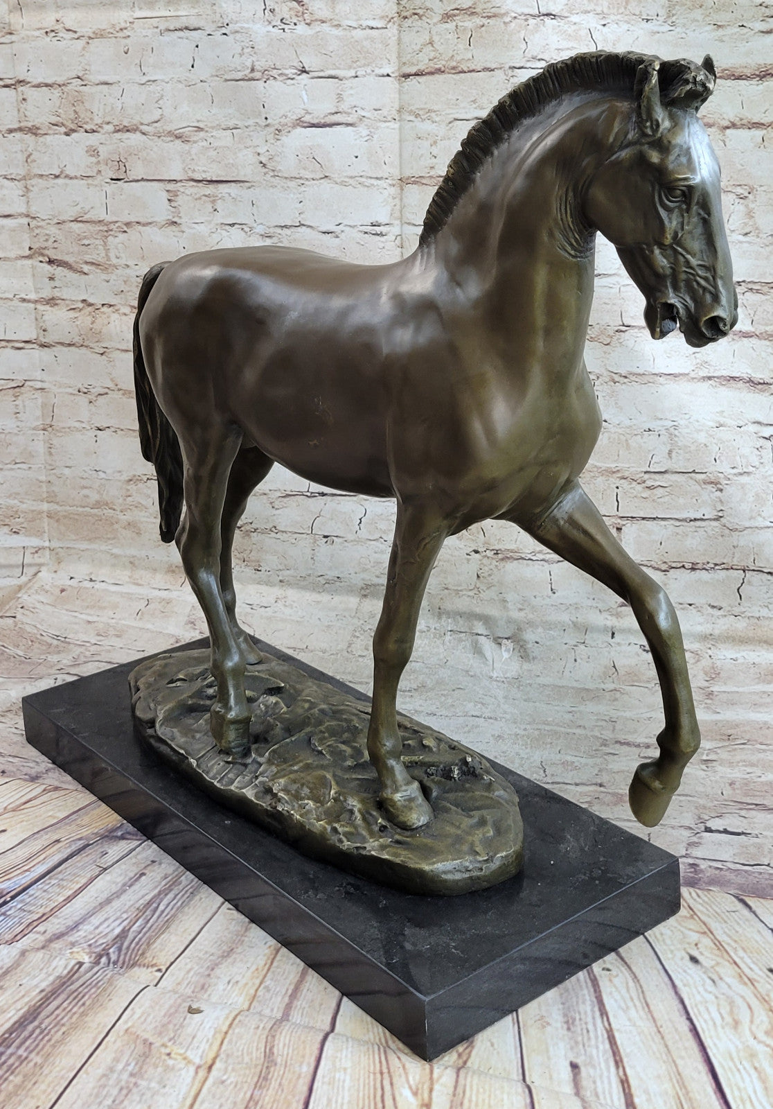 Large 58 Lbs Mene Racing Horse Stallion Bronze SCulpture Hot Cast Figu