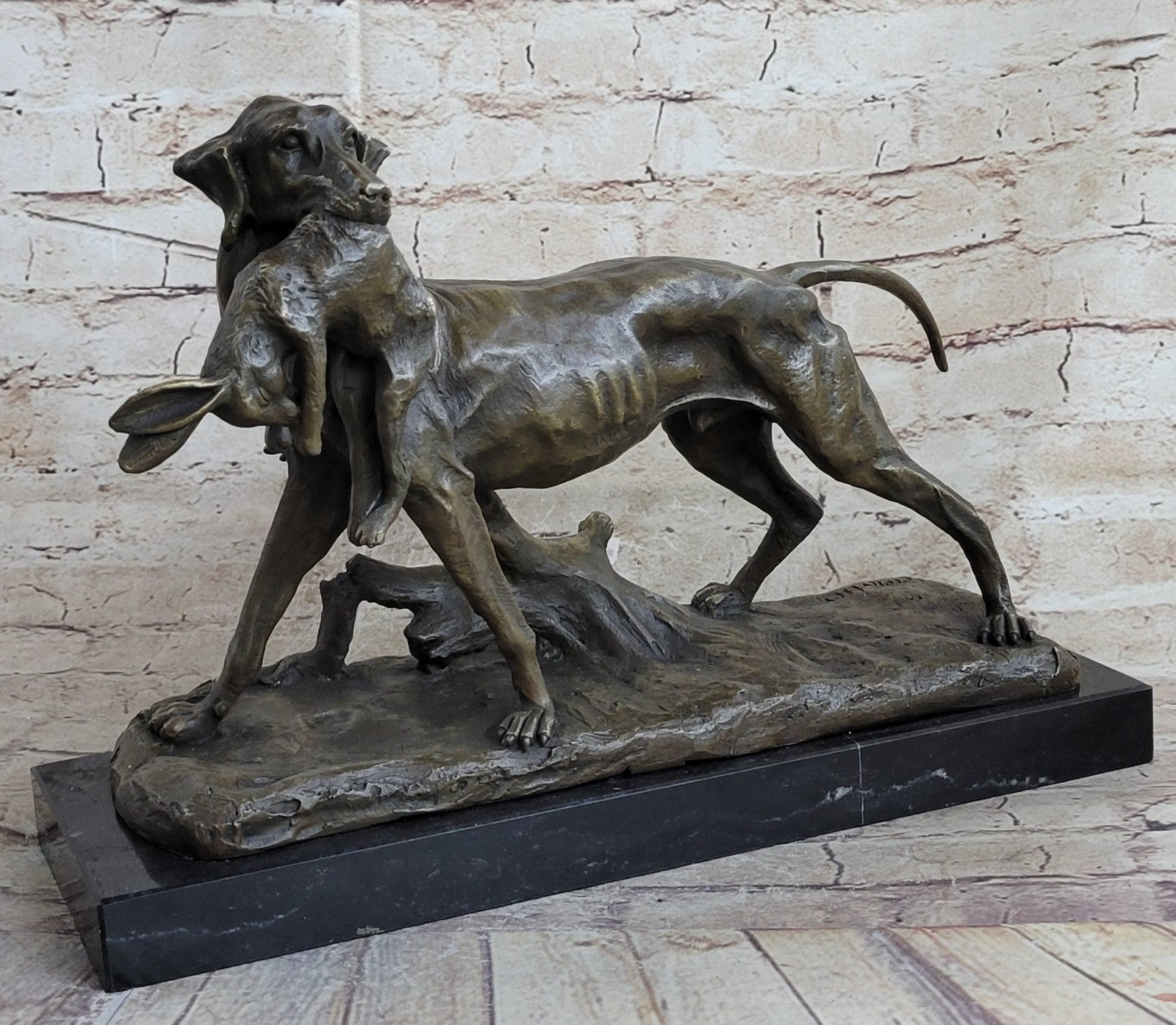 Real Bronze Metal Statue Retriever Hunting Dog Farm Friend Canine Sculpture Sale