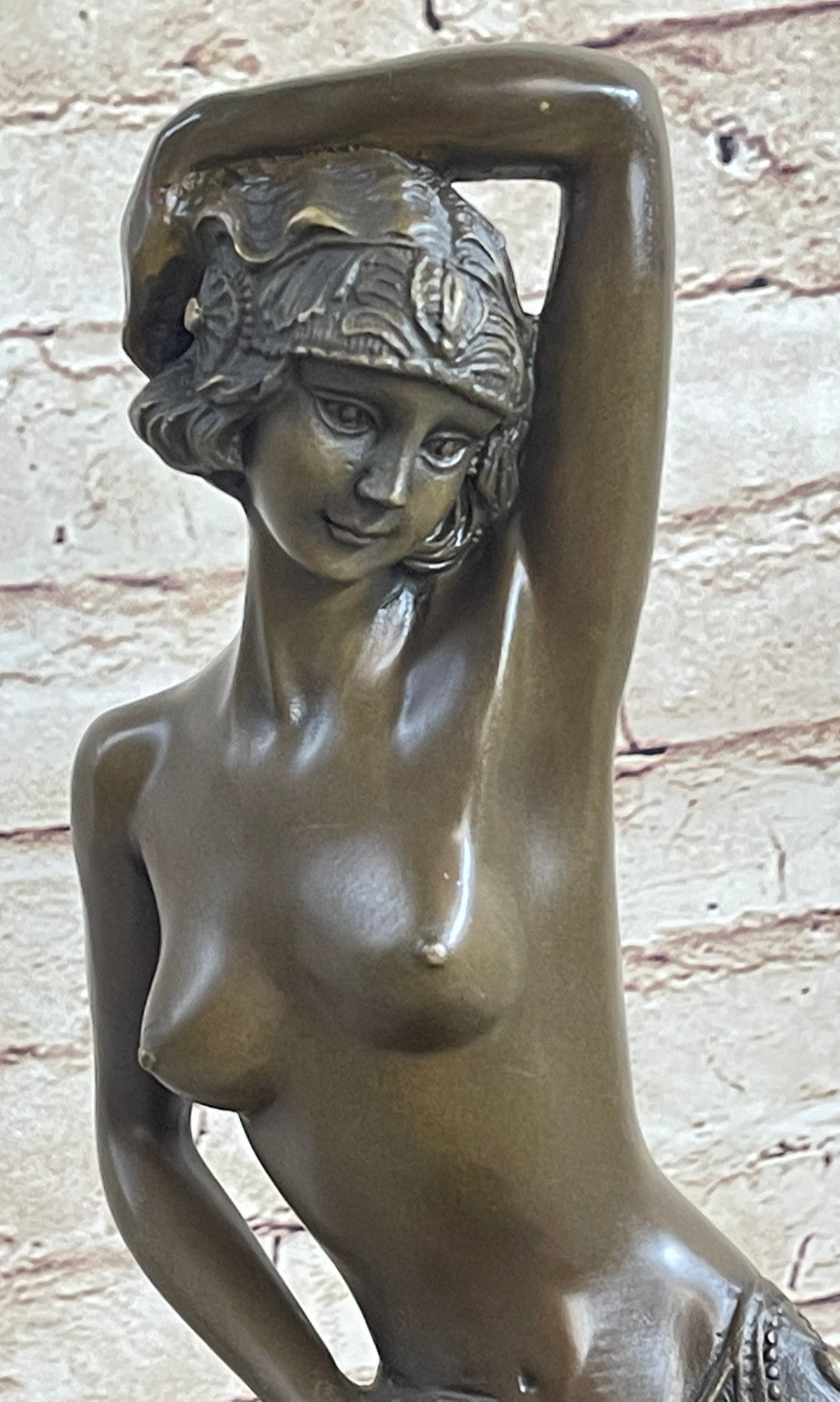 Young Nude Sexy Lady Handcrafted Art Bronze Sculpture Statue Figurine Figure LRG