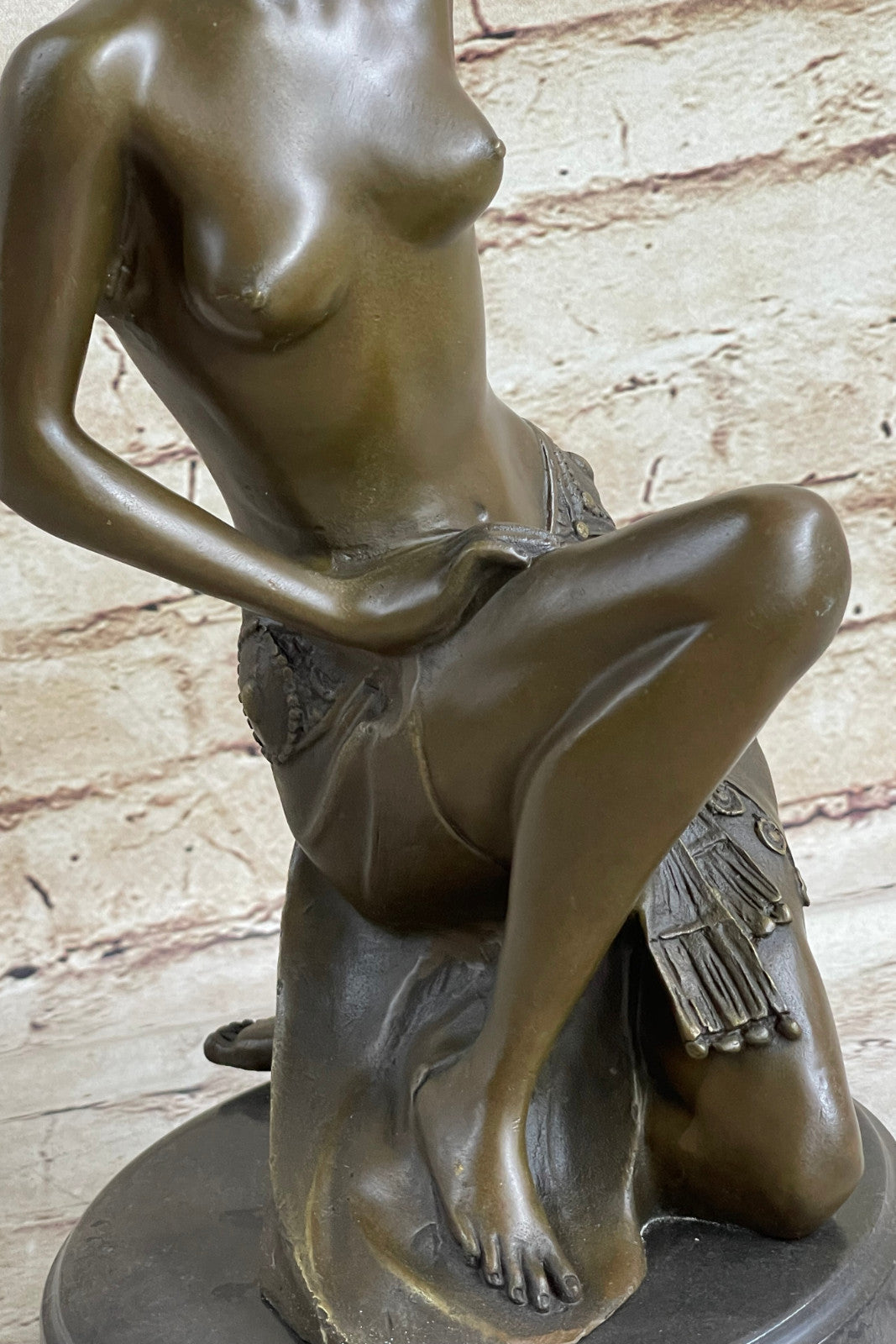 Young Nude Sexy Lady Handcrafted Art Bronze Sculpture Statue Figurine Figure LRG