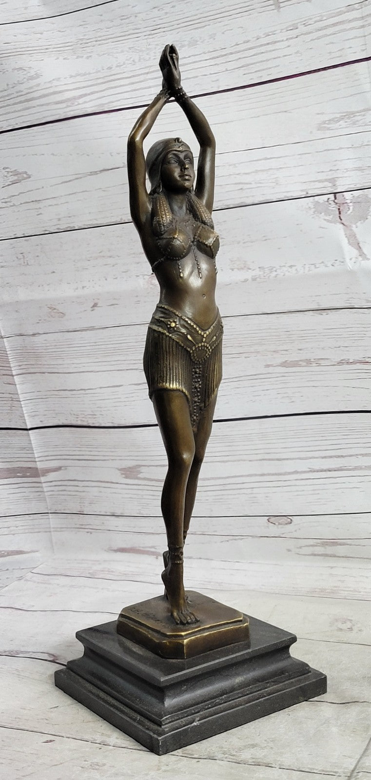 Vintage Chiparus Egyptian Dancer Art Nouveau Real Bronze Figurine LARGE