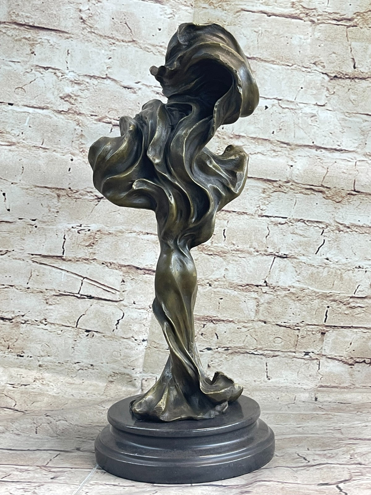 Classic Modern Woman Abstract Style Bronze Marble Base Modern Figure Real