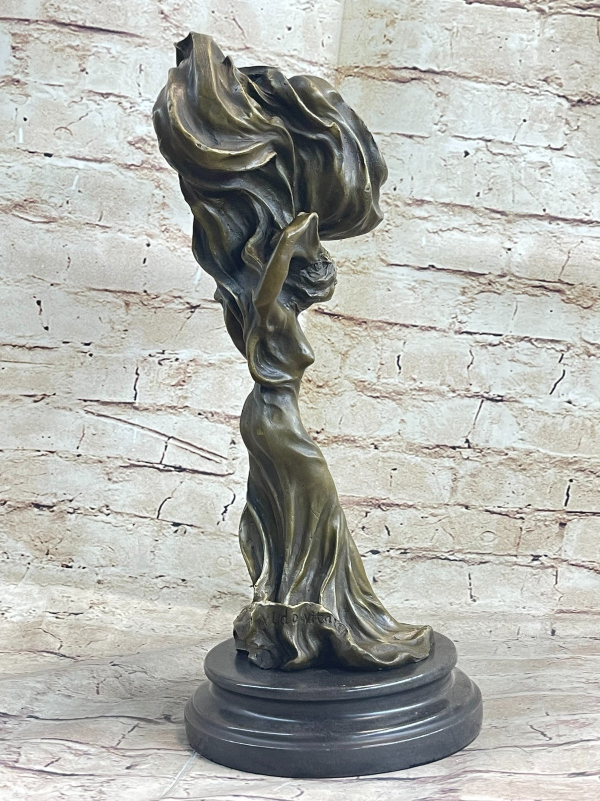 Classic Modern Woman Abstract Style Bronze Marble Base Modern Figure Real