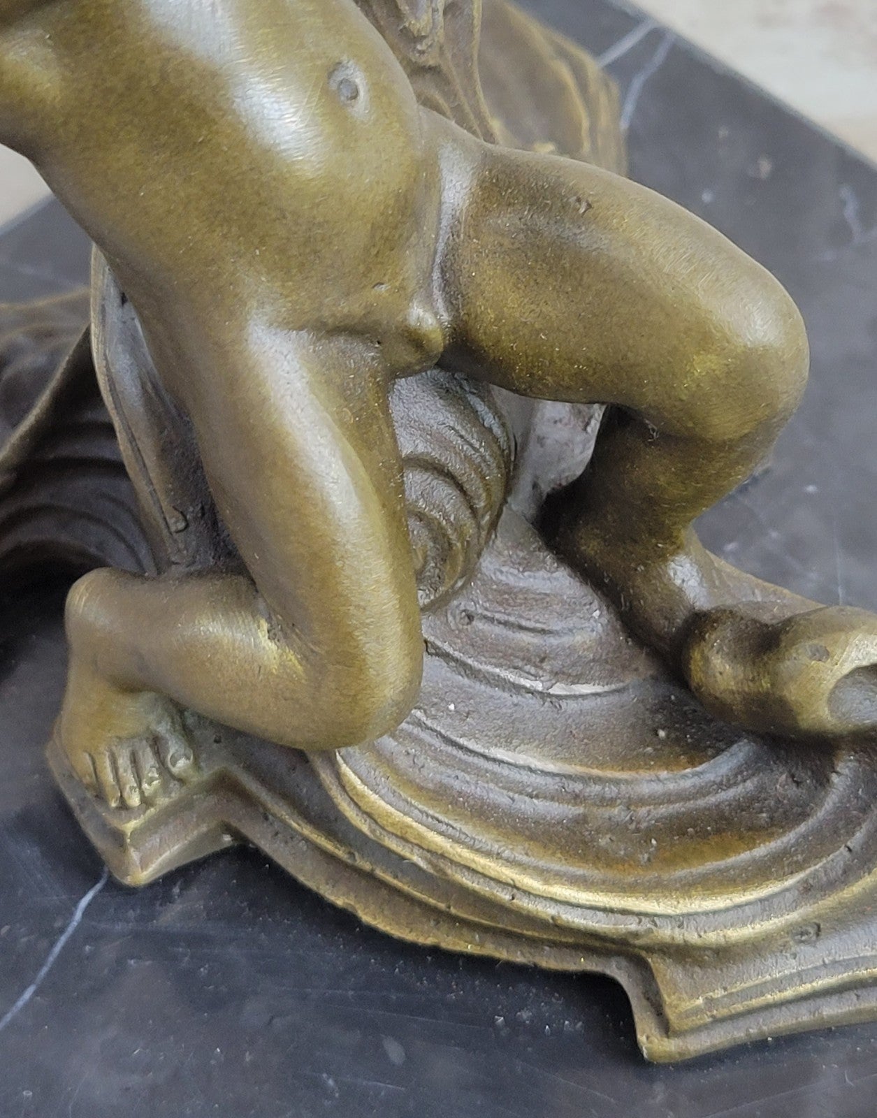 RARE EROTIC NUDE BOY BRONZE CANDLE HOLDER ART DECO FIGURINE HOME DECOR GIFT