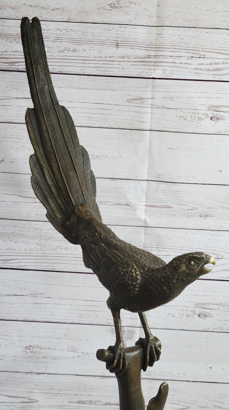 Huge Austrian Bronze Pheasant Cold-Painted Vienna Bird Sculpture Signed Artwork