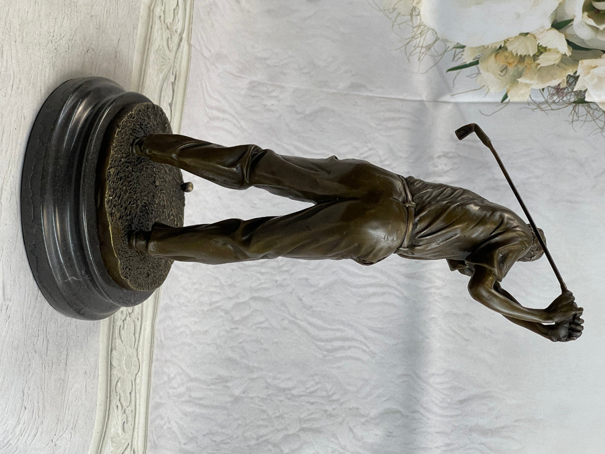 Ben Hogan Male Golfer Sports Memorabilia Golf Club PGA Bronze Marble Base Statue