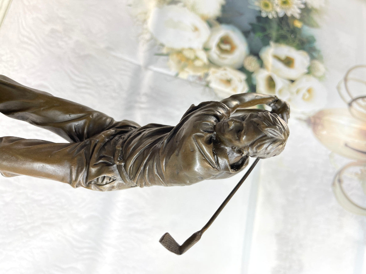 Ben Hogan Male Golfer Sports Memorabilia Golf Club PGA Bronze Marble Base Statue