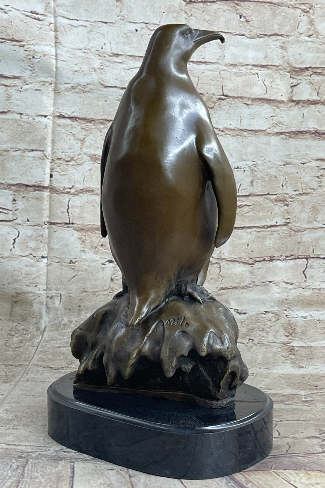 Bronze Art Zoo South Pole Birds Penguin Animal Statue 14" Tall Sculpture Statue