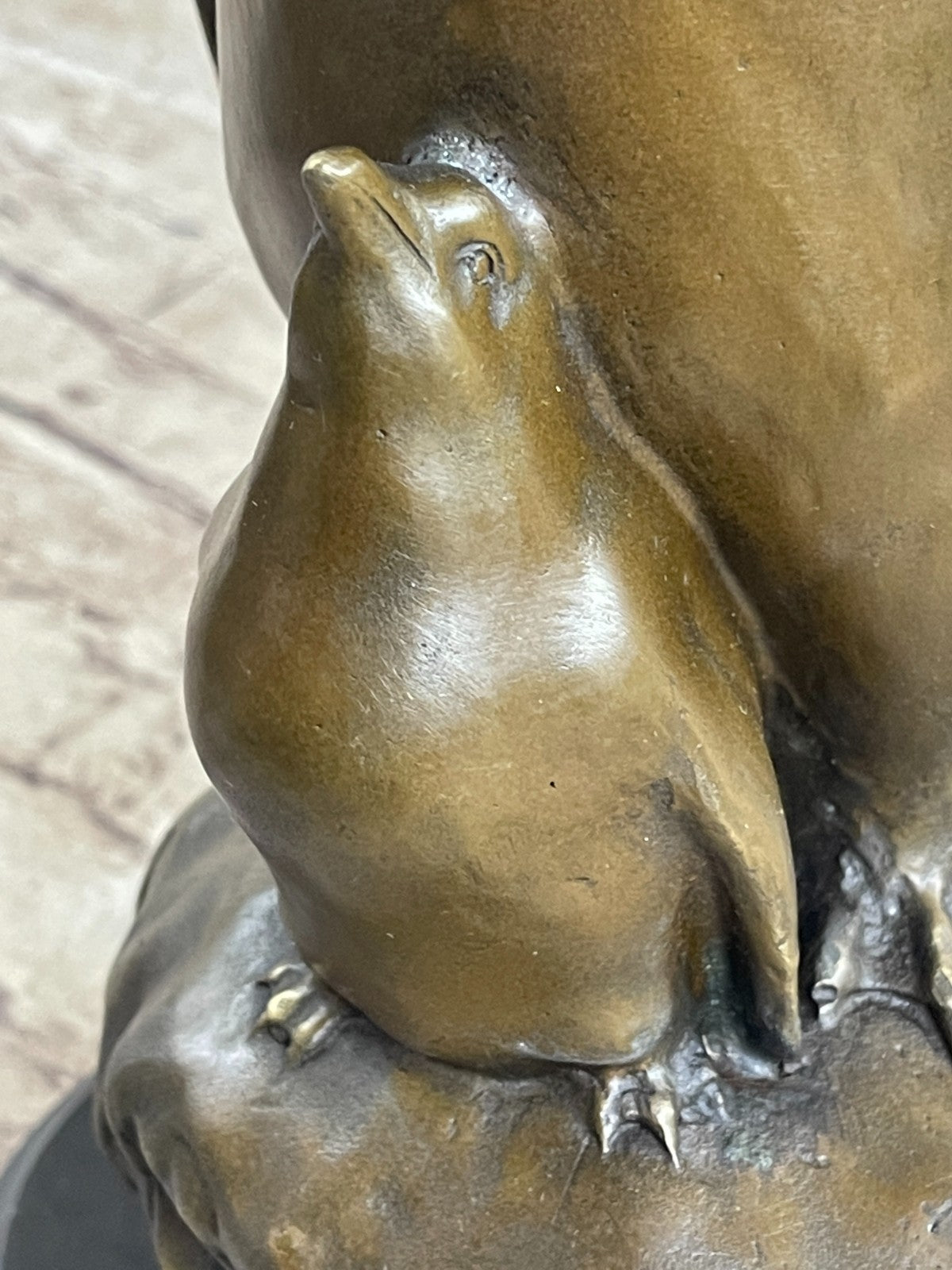 Bronze Art Zoo South Pole Birds Penguin Animal Statue 14" Tall Sculpture Statue