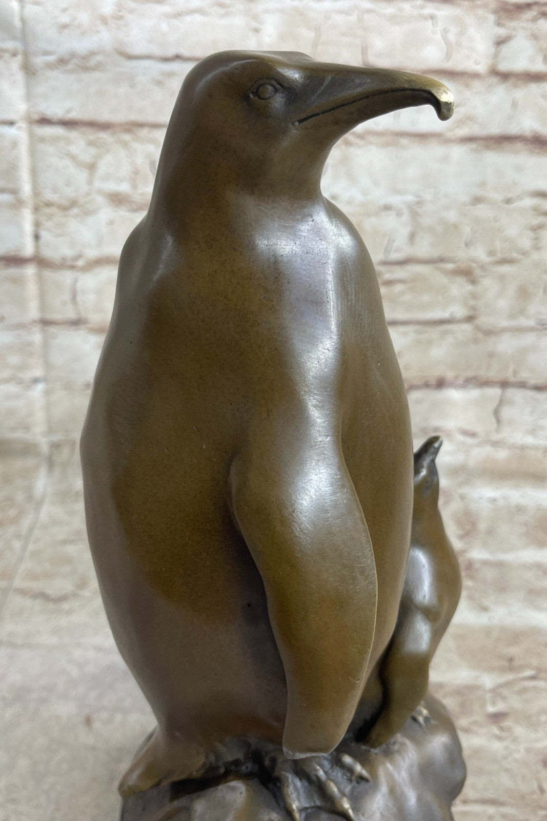 Bronze Art Zoo South Pole Birds Penguin Animal Statue 14" Tall Sculpture Statue