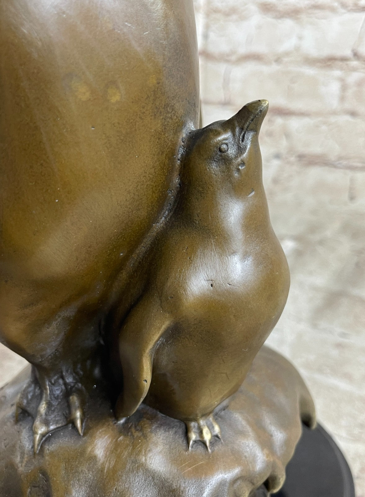 Bronze Art Zoo South Pole Birds Penguin Animal Statue 14" Tall Sculpture Statue