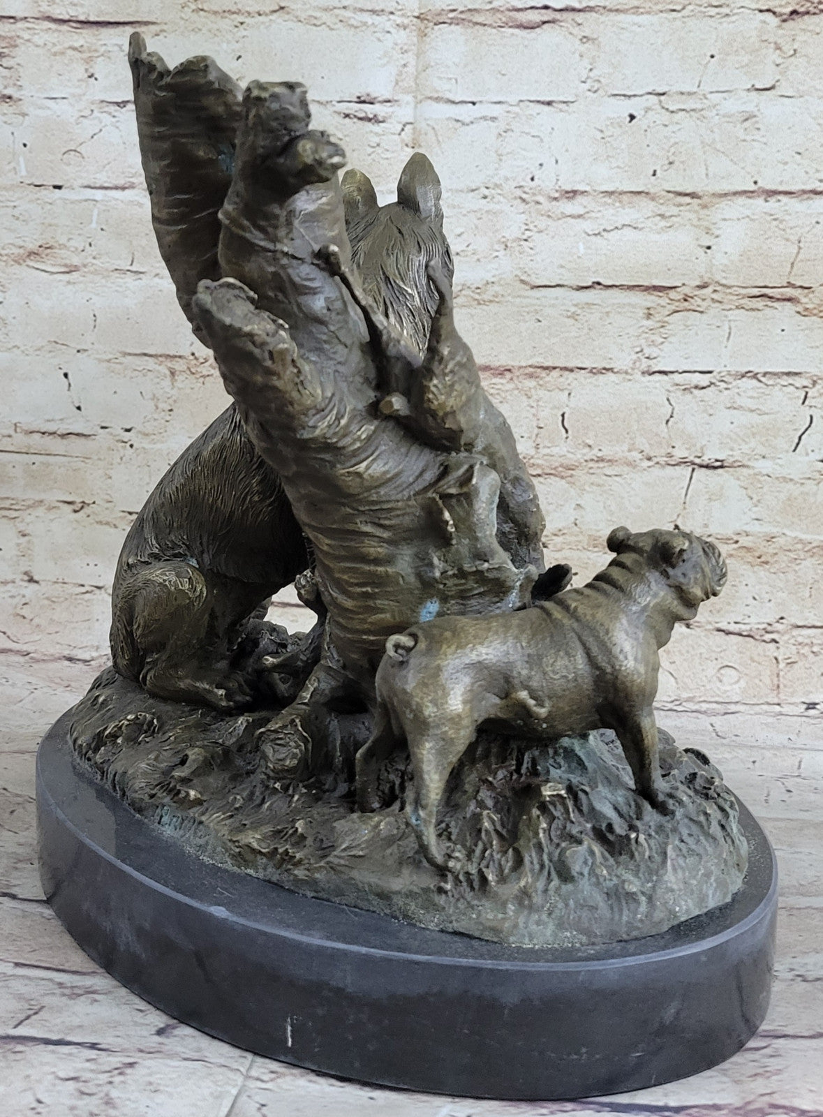 Handcrafted bronze sculpture SALE Marble Shepherd Bulldog English Dogs Hunting