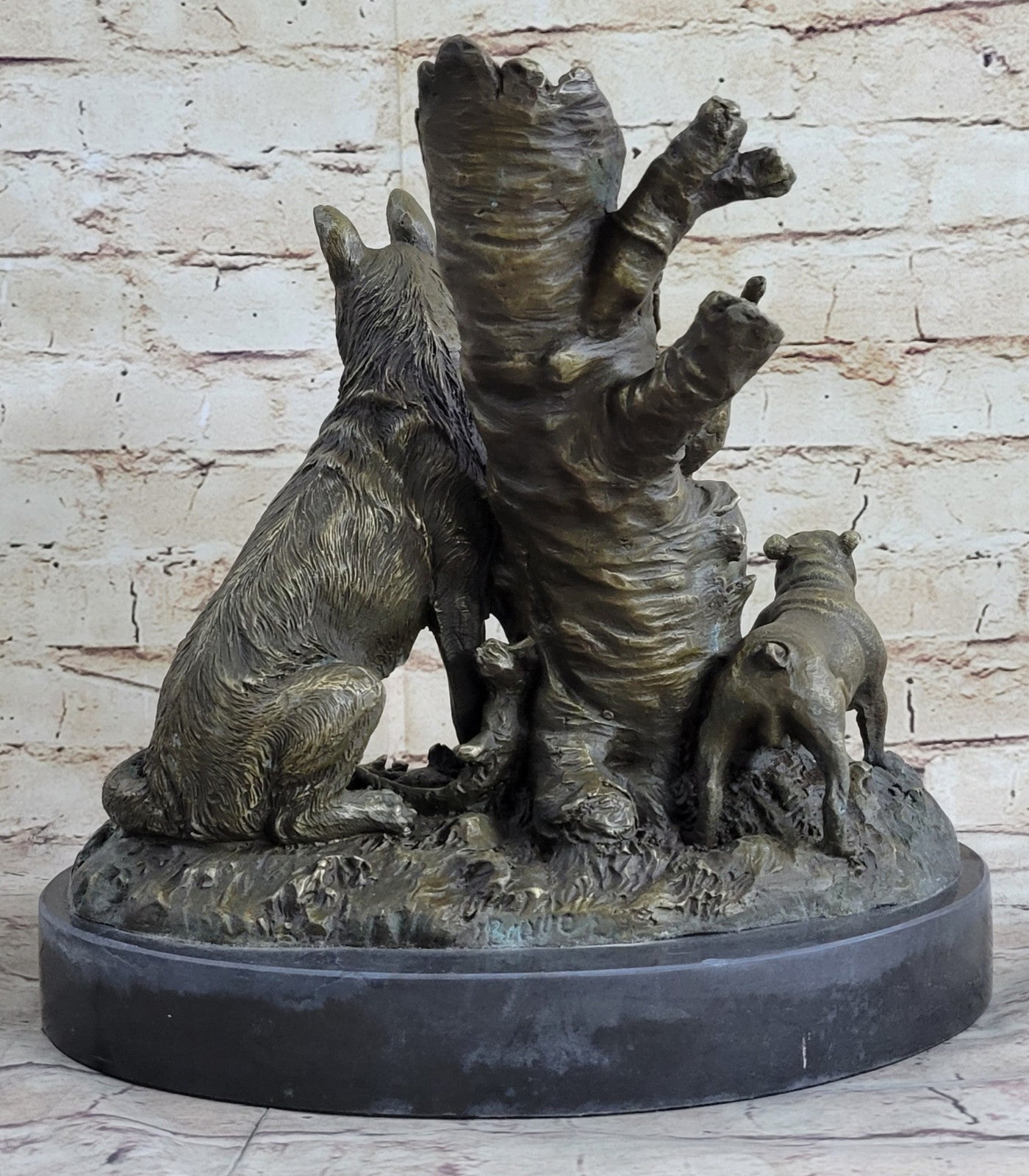 Handcrafted bronze sculpture SALE Marble Shepherd Bulldog English Dogs Hunting