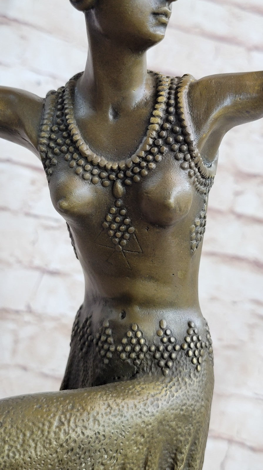 Sexy Lady Dancer Art Nouveau Marble Base Bronze Sculpture Statue Figurine Sale